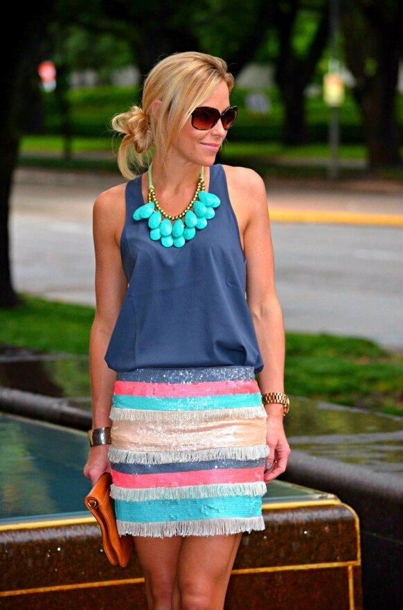 skirt vest necklace